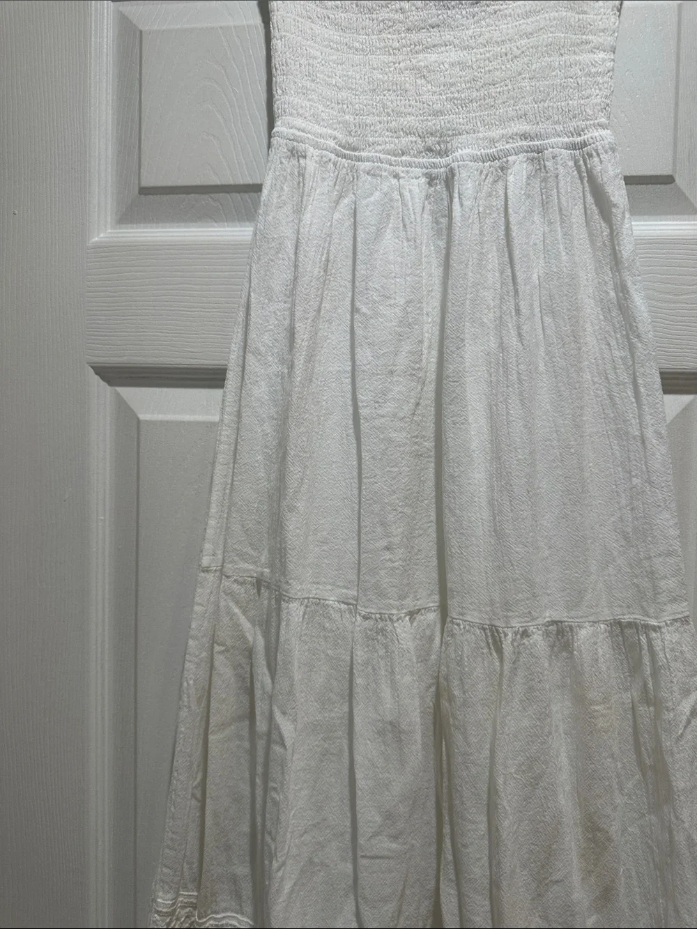 White Maxi Strapless Boho Dress